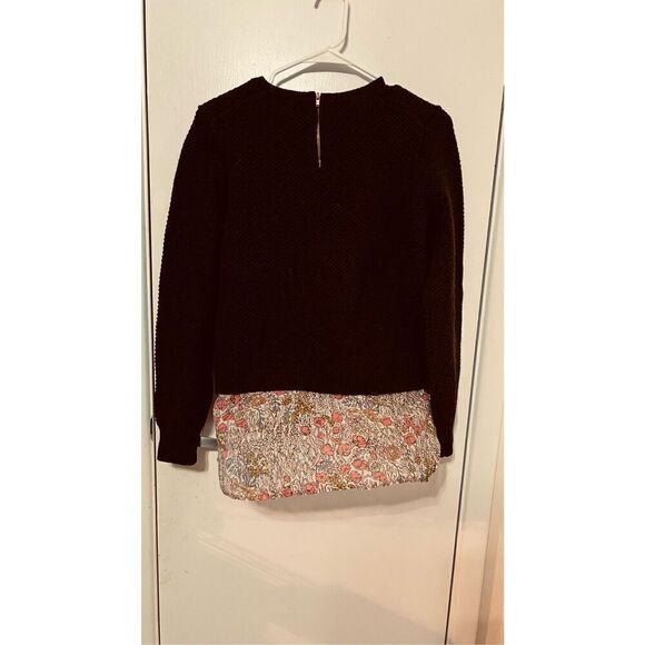 J. Crew Shirttail Sweater Liberty Print Wool Silk Blend Womens SZ M - Picture 7 of 10